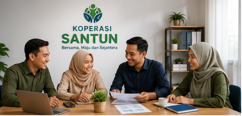 Anggota koperasi Indonesia sedang berdiskusi